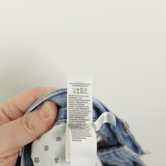 Lucky Brand The Cut Off Blue Paisley Distressed Floral Denim Shorts size 6 / 28 - Picture 11 of 11